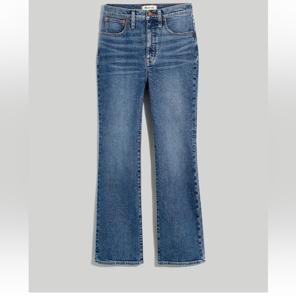 Madewell Cali Demi Boot Jeans Glenside Wash 99 Cotton NG351 Size 27 - Picture 4 of 10